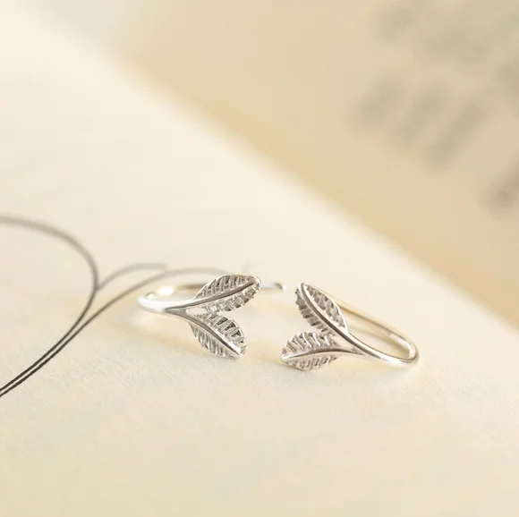 Frosted Leaf Earrings - Only 2 left! - Picture 6 of 10